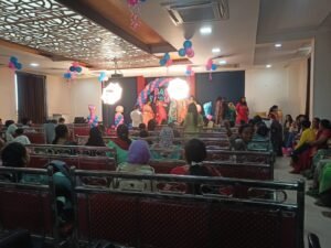 Intimate banquet hall for baby shower and Godh Bharai ceremony in Gandhinagar